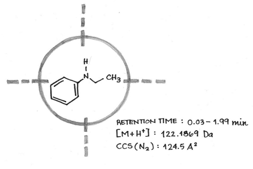 Augmented profile of an ion based on retention time, exact mass, isotopic pattern fidelity and collisional cross section (CCS)